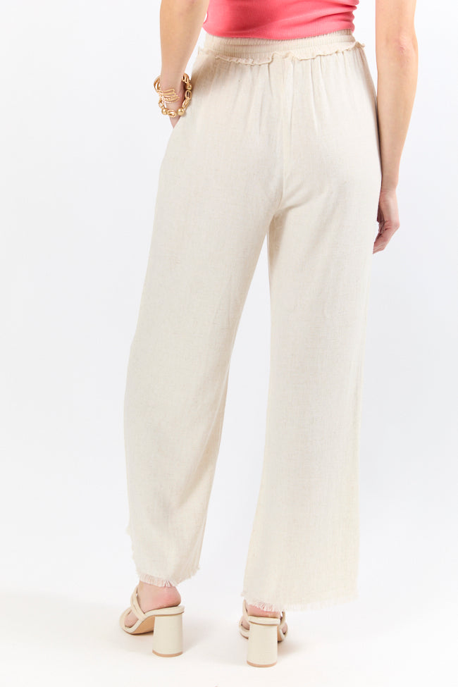 Full Sail Beige Linen Blend Pull On Pants FINAL SALE-Sunny Prom