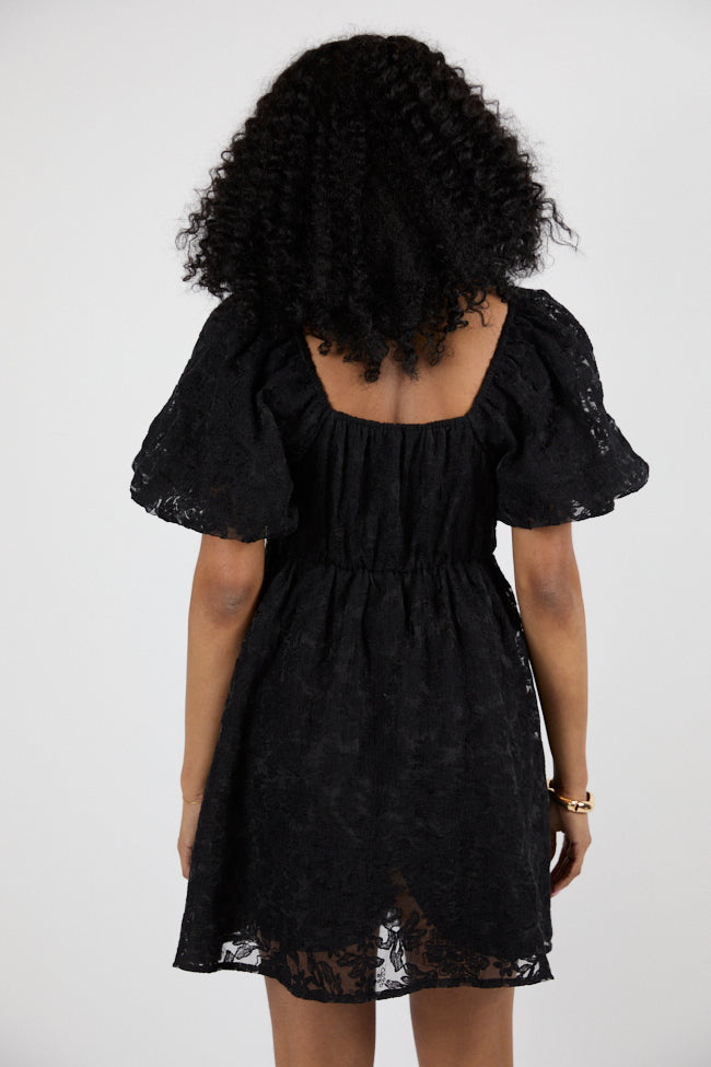 Midnight Muse Black Lace Babydoll Dress SALE-Sunny Prom