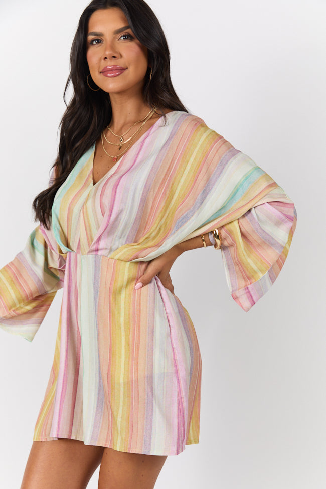 Nights In Watercolor Multi Print Romper FINAL SALE-Sunny Prom
