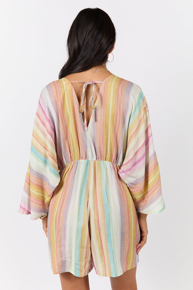 Nights In Watercolor Multi Print Romper FINAL SALE-Sunny Prom