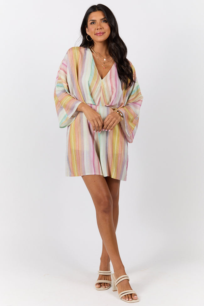Nights In Watercolor Multi Print Romper FINAL SALE-Sunny Prom