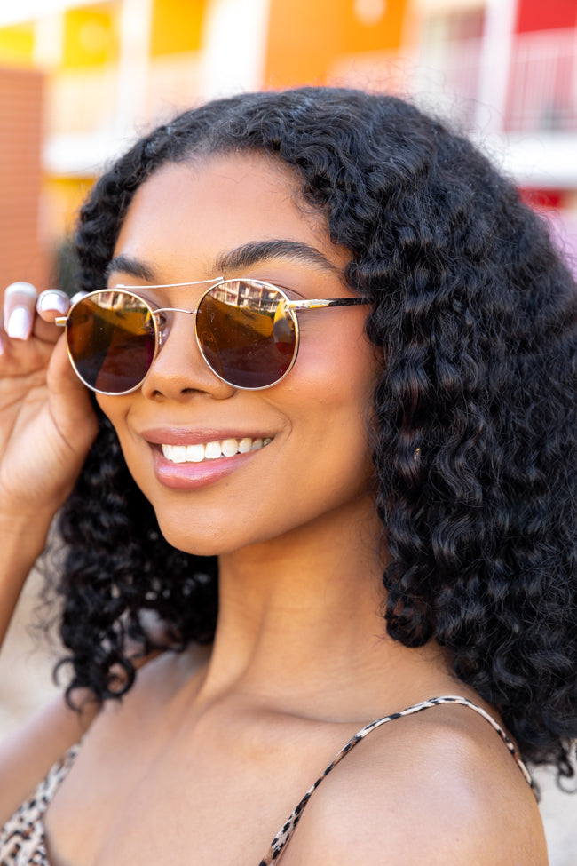 Gold Aviator Sunglasses FINAL SALE-Sunny Prom