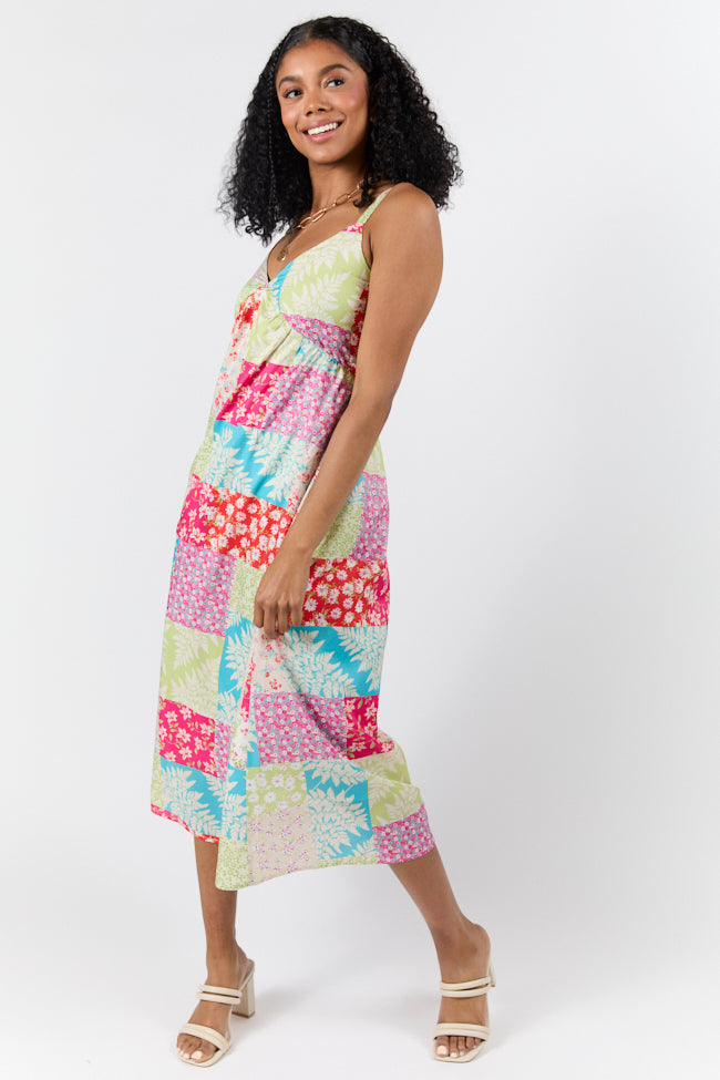 Pieces That Complete Me Multi Patchwork Babydoll Midi Dress FINAL SALE-Sunny Prom