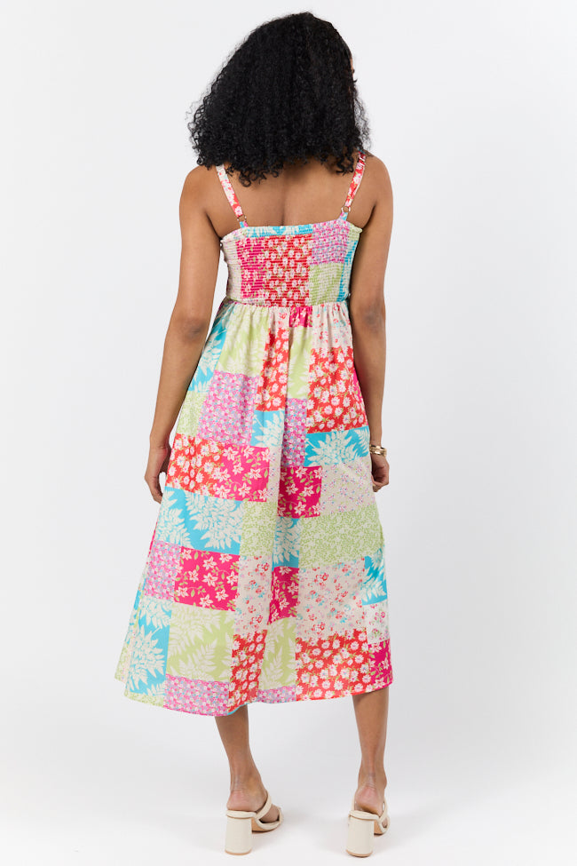Pieces That Complete Me Multi Patchwork Babydoll Midi Dress FINAL SALE-Sunny Prom