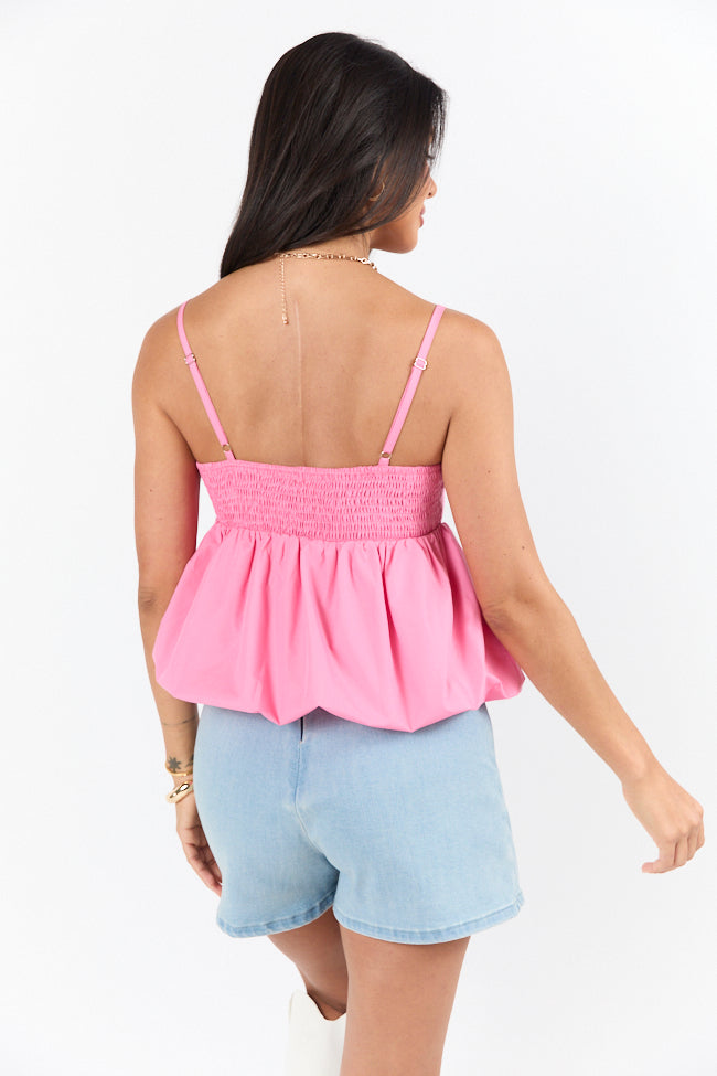 Pinky Promise Pink Bubble Hem Tank-Sunny Prom