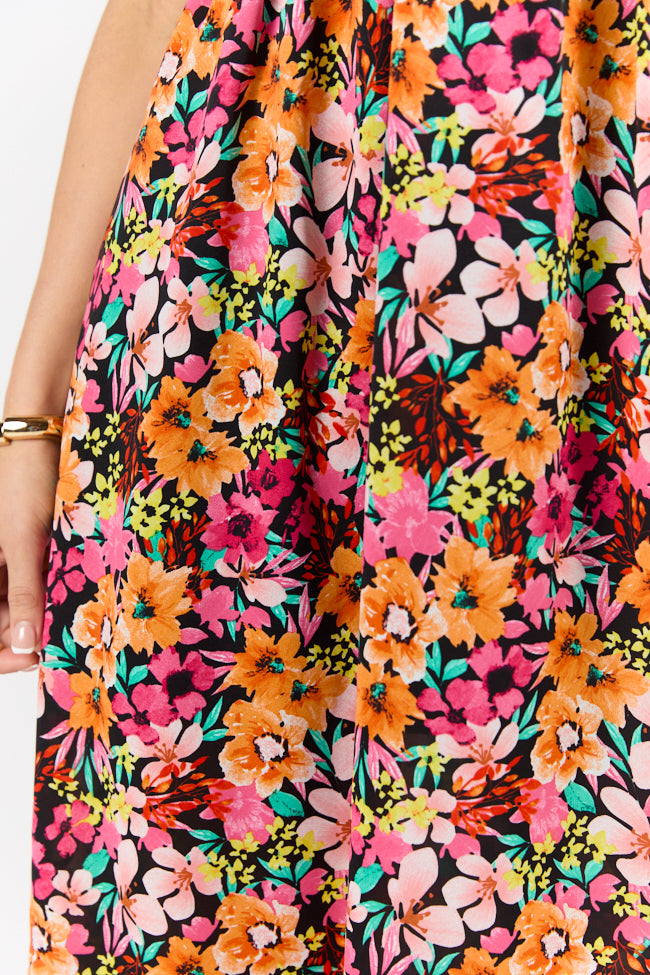 Waterside Elegance Multi Floral Halter Neck Maxi Dress FINAL SALE-Sunny Prom