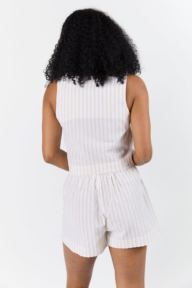 Can't Convince Me Ivory and Taupe Striped Woven Set FINAL SALE-Sunny Prom