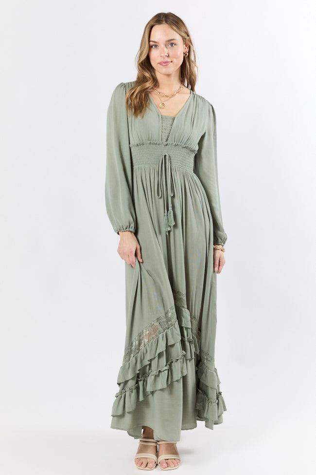 Lucky To Have You Sage Maxi Dress SALE-Sunny Prom