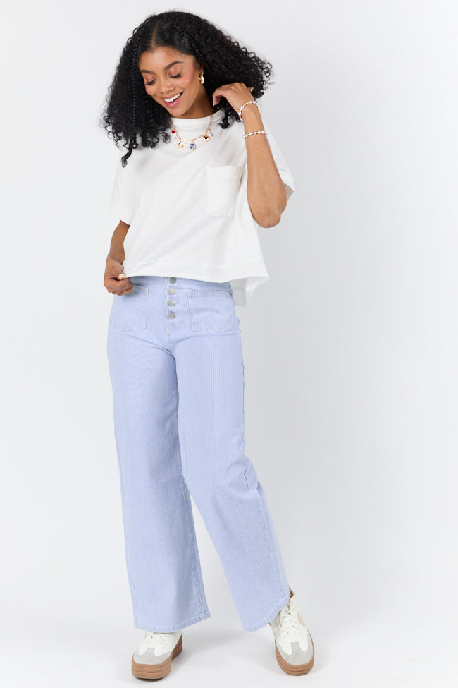 Walk Out White Oversized Washed Crop Knit Top FINAL SALE-Sunny Prom