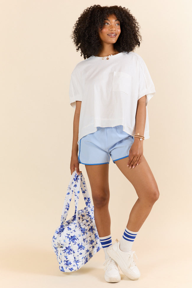 Walk Out White Oversized Washed Crop Knit Top FINAL SALE-Sunny Prom