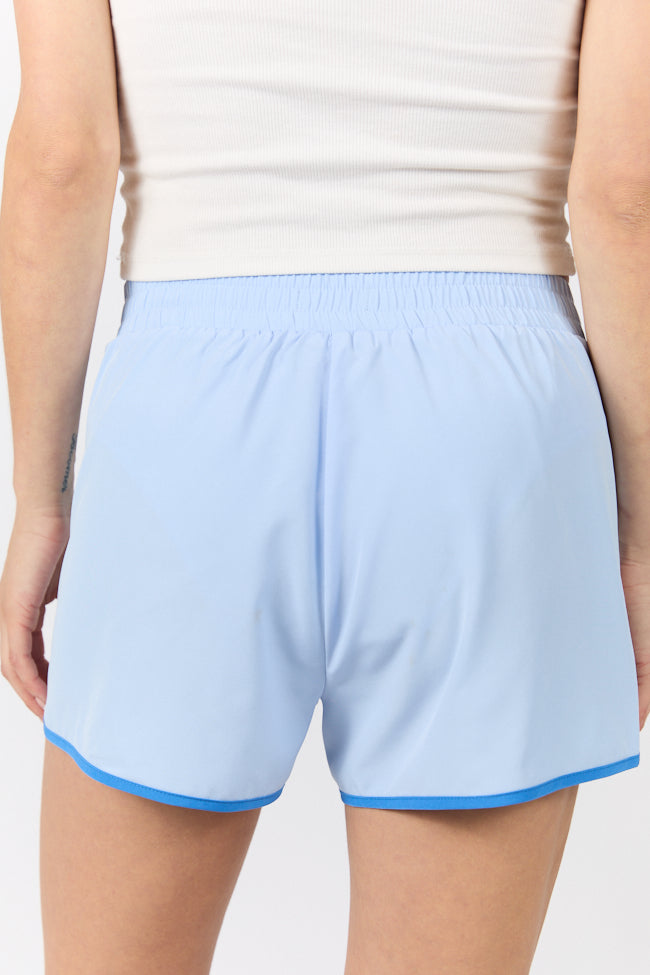 On The Move Blue Running Shorts With Contrast Trim FINAL SALE-Sunny Prom