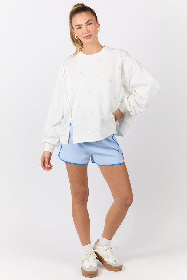 On The Move Blue Running Shorts With Contrast Trim FINAL SALE-Sunny Prom