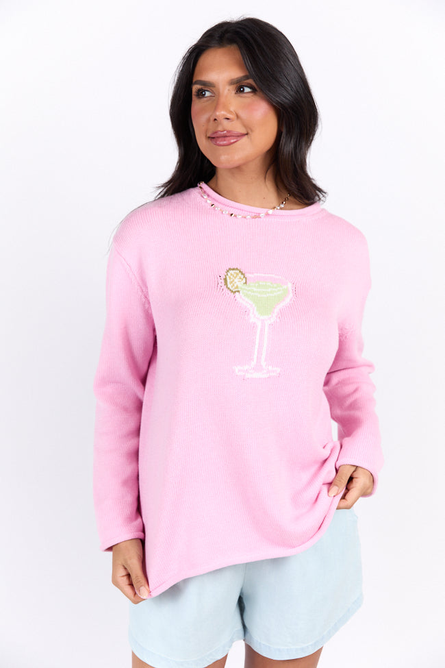 Hand Me A Margarita Pink Sweater SALE-Sunny Prom