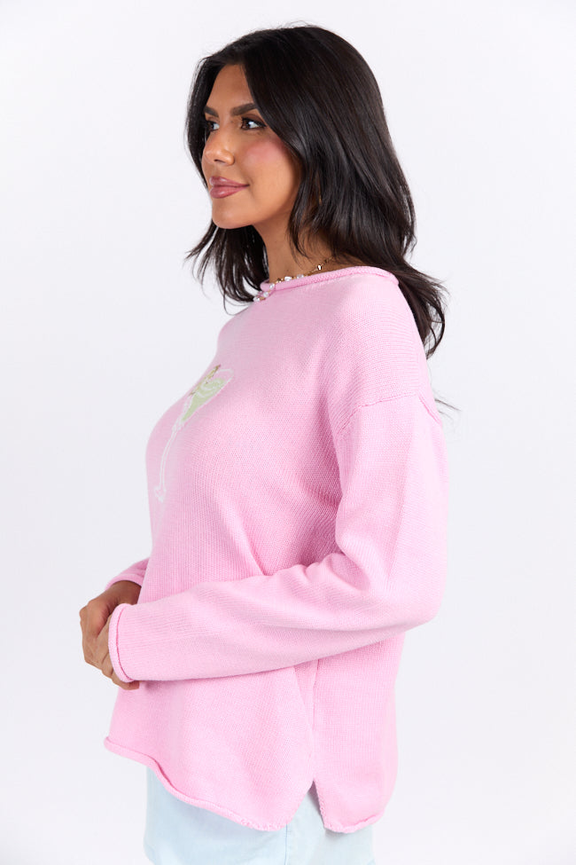 Hand Me A Margarita Pink Sweater SALE-Sunny Prom