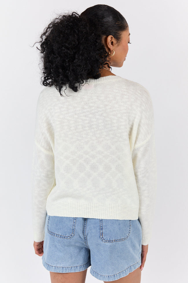 Take Me To The Beach Ivory Sweater FINAL SALE-Sunny Prom