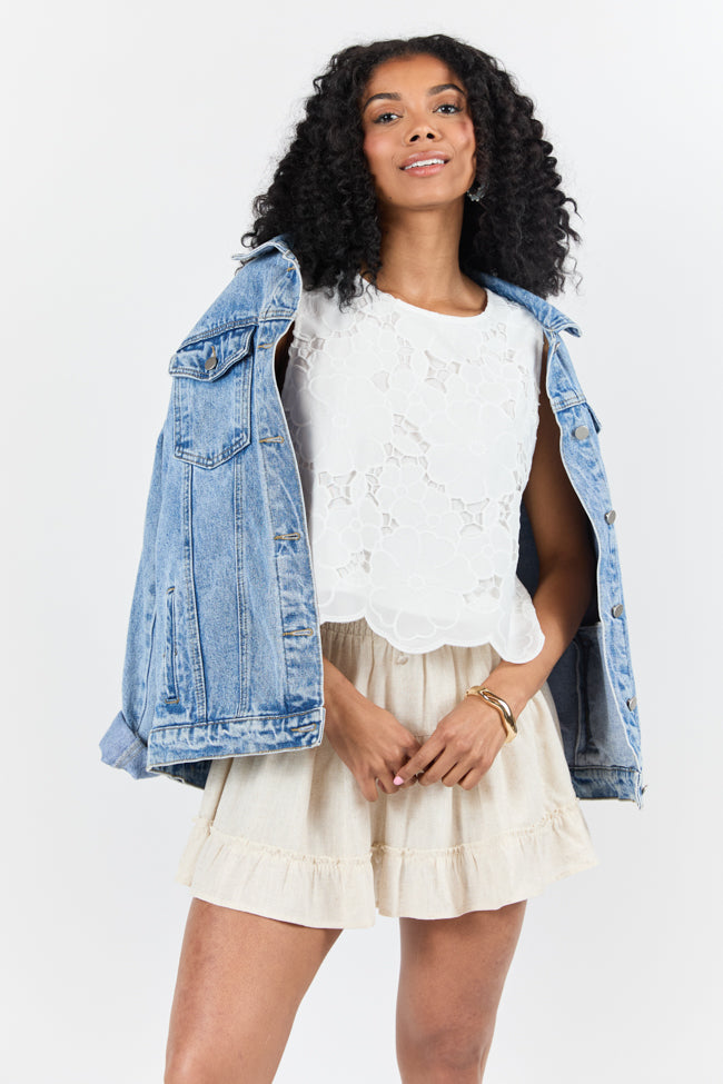 Right Through Me Ivory Eyelet Tank-Sunny Prom