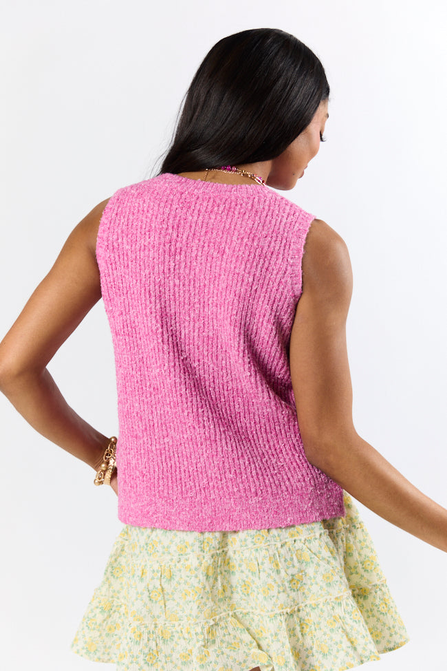 Best Day Ever Pink High Neck Sweater Tank SALE-Sunny Prom