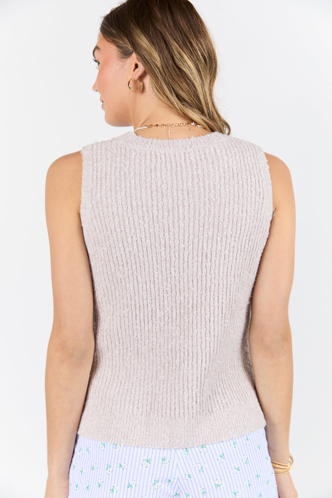 Best Day Ever Beige High Neck Sweater Tank FINAL SALE-Sunny Prom