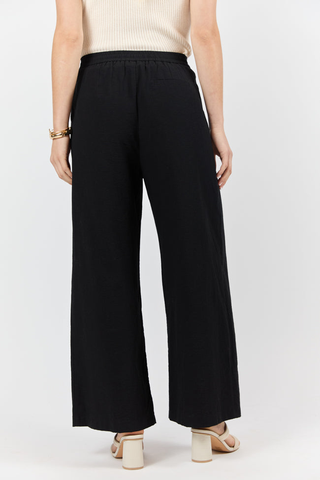 True Bliss Black Pull On Wide Leg Trousers FINAL SALE-Sunny Prom