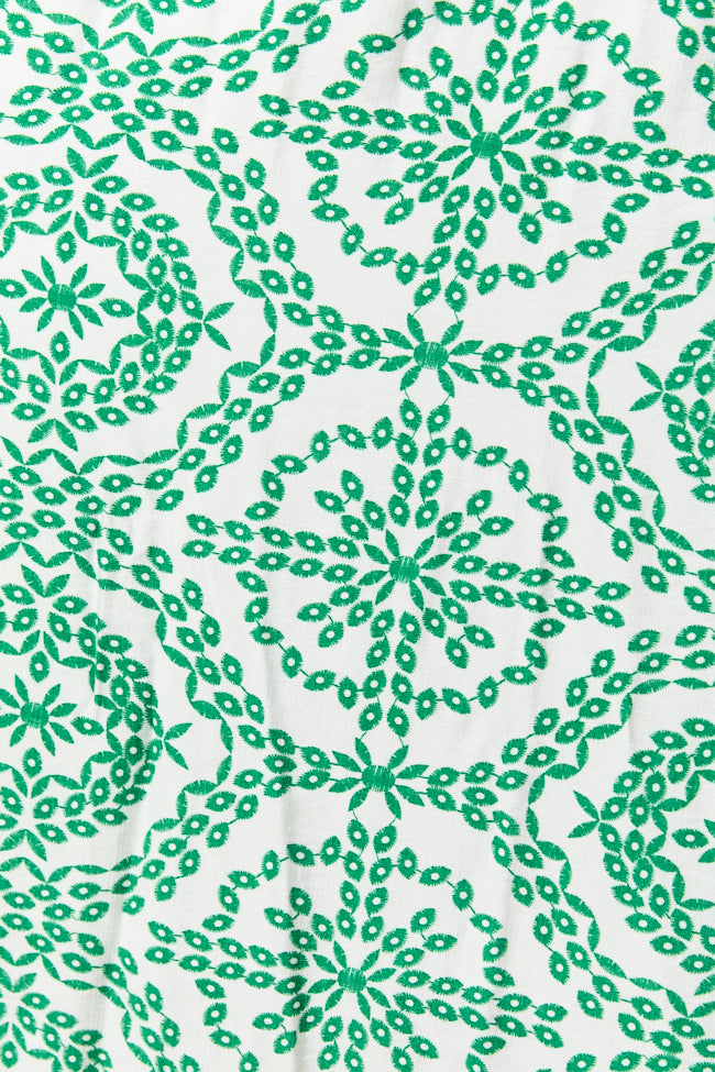 Charleston Charm Green and Ivory Printed Maxi Dress FINAL SALE-Sunny Prom