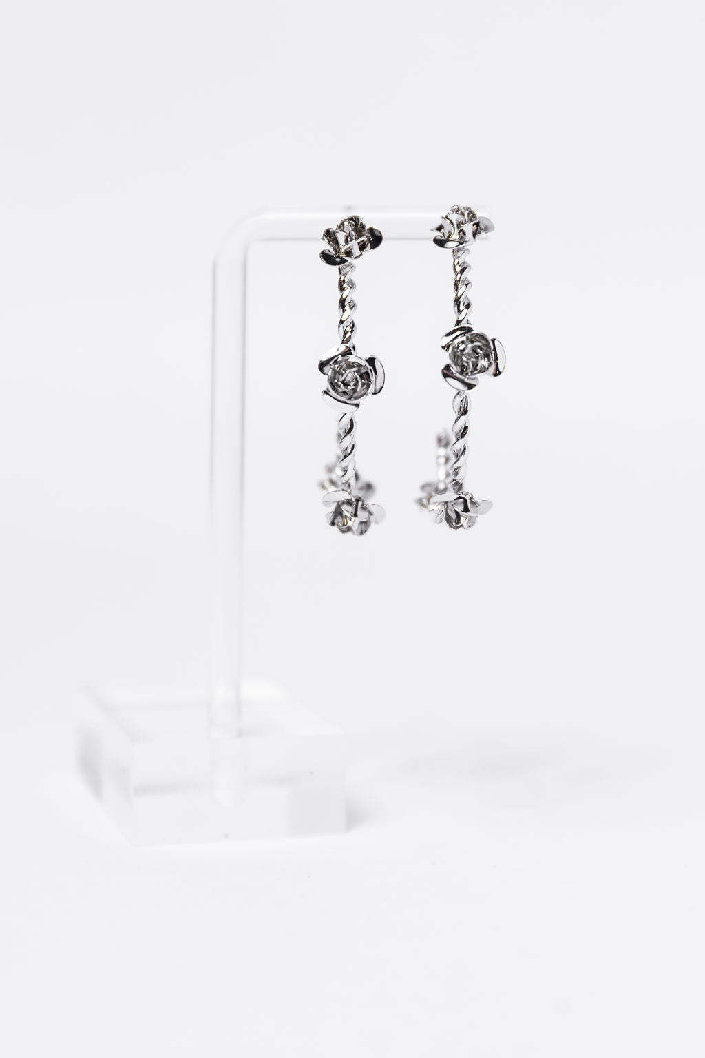 Silver Rose Hoop Earrings FINAL SALE-Sunny Prom