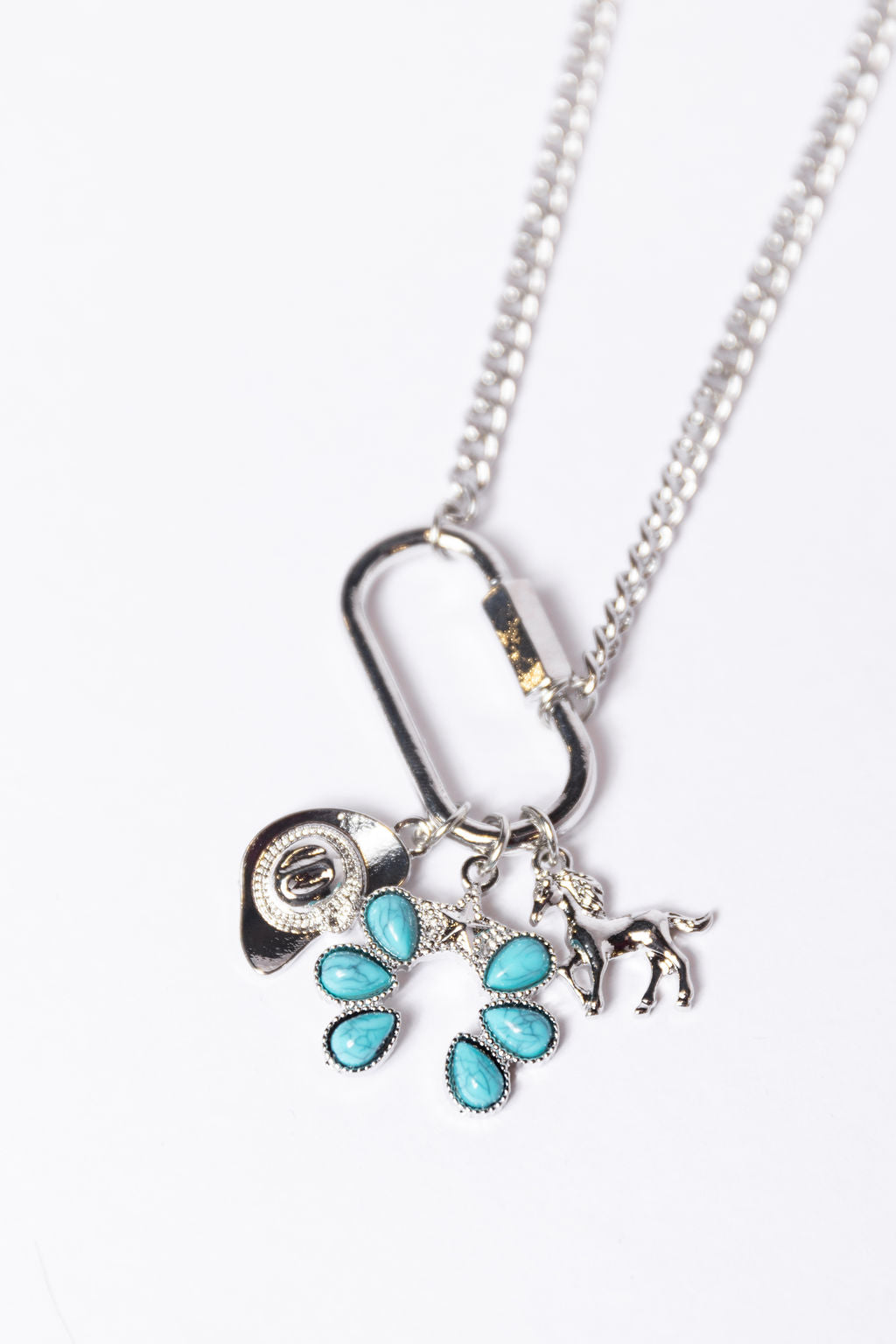 Silver Western Charm Necklace SALE-Sunny Prom