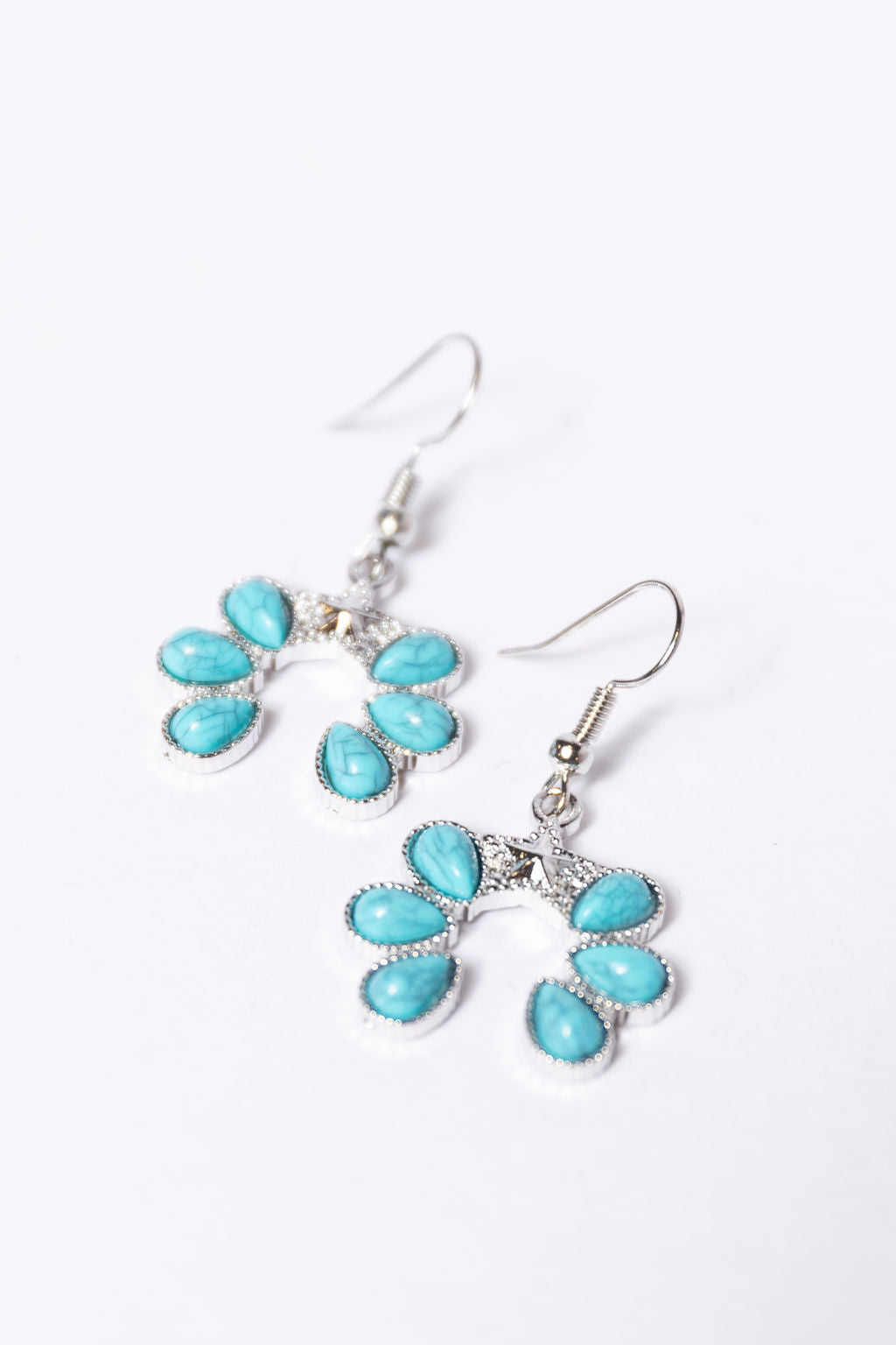 Turquoise Horseshoe Earrings SALE-Sunny Prom
