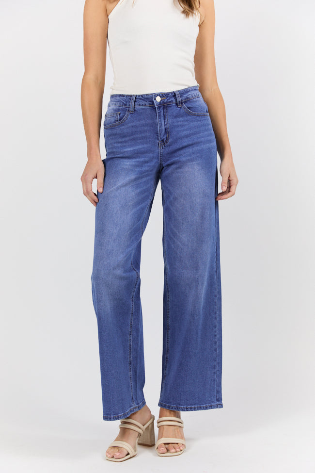 Monica Medium Wash Relaxed Jeans FINAL SALE-Sunny Prom