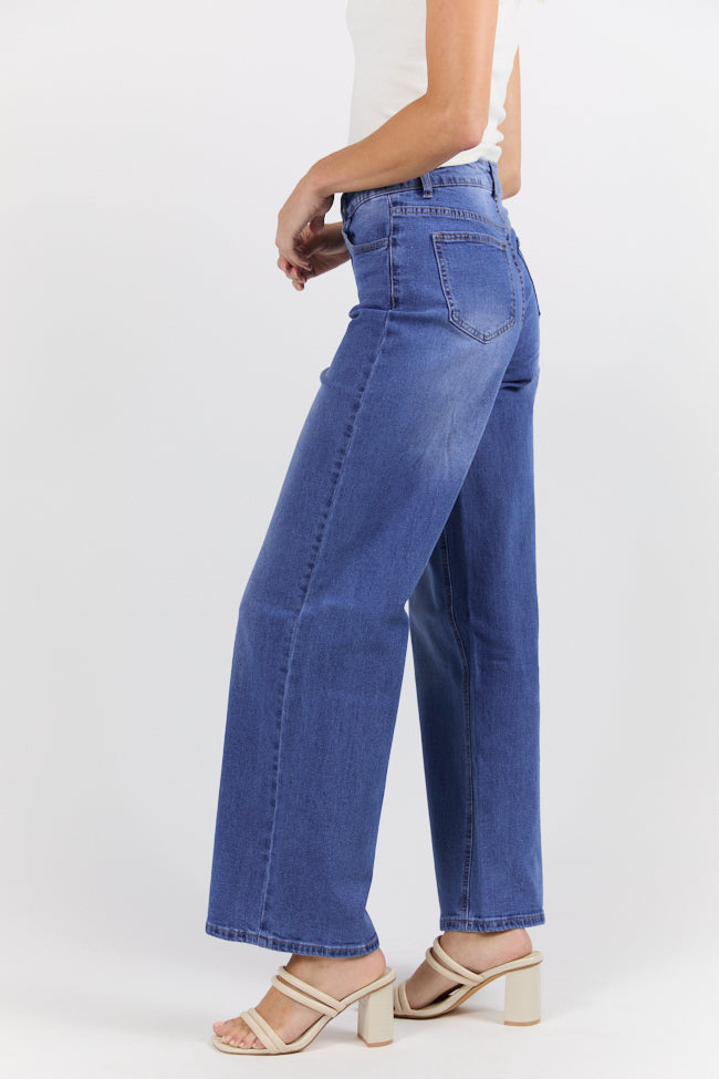 Monica Medium Wash Relaxed Jeans FINAL SALE-Sunny Prom