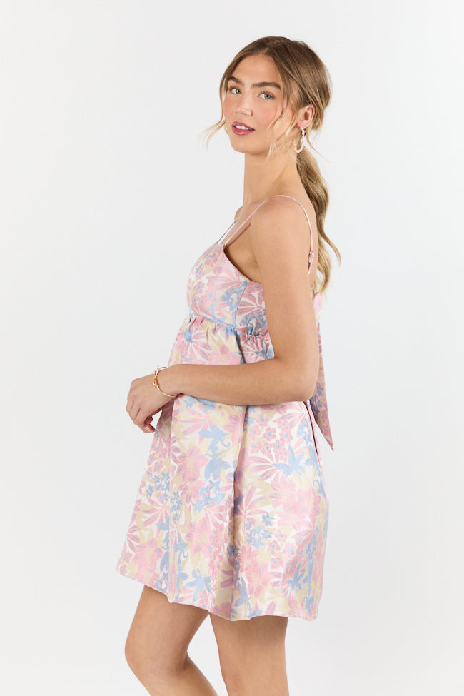April Showers Multi Jacquard Printed Mini Dress FINAL SALE-Sunny Prom