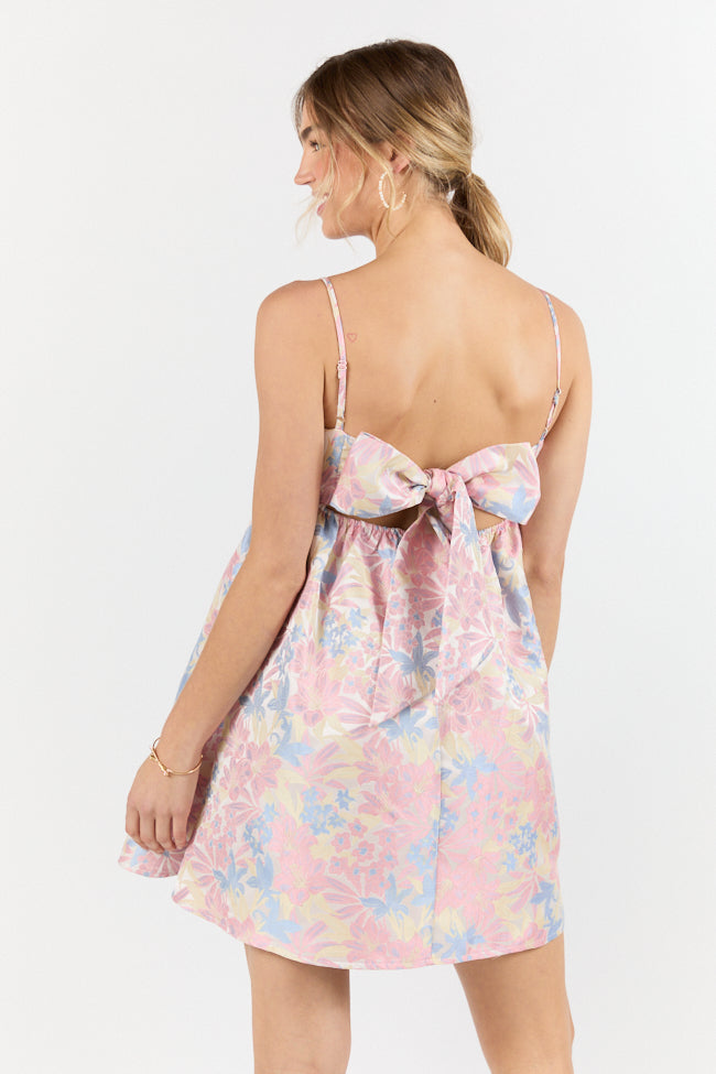 April Showers Multi Jacquard Printed Mini Dress FINAL SALE-Sunny Prom