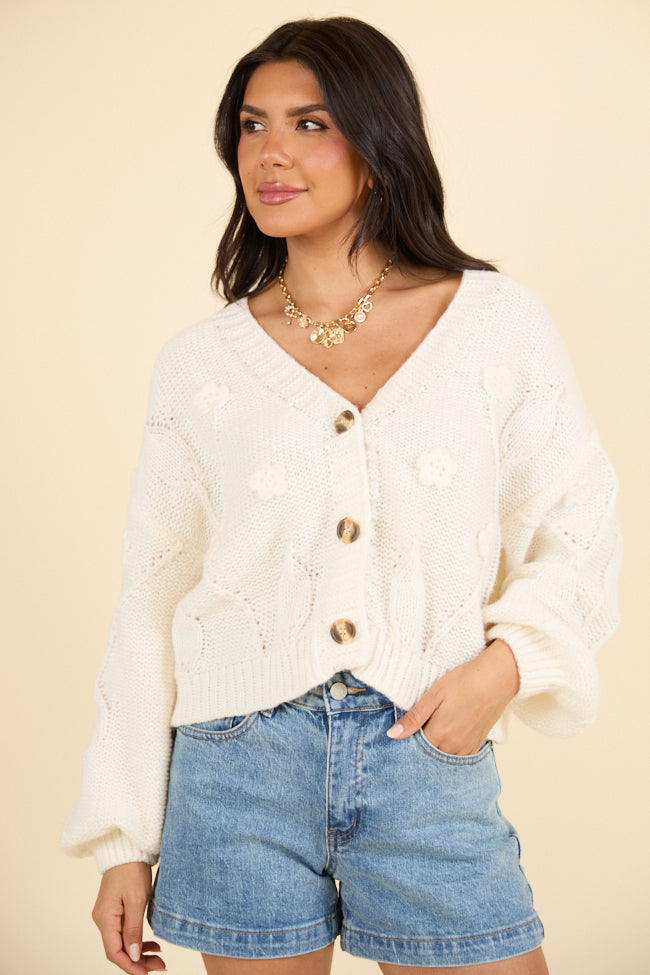 In The Courtyard Cream Floral Embroidered Sweater FINAL SALE-Sunny Prom