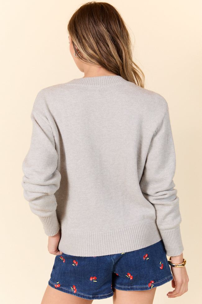 Miss Liberty Heather Grey USA Crew Neck Sweater FINAL SALE-Sunny Prom