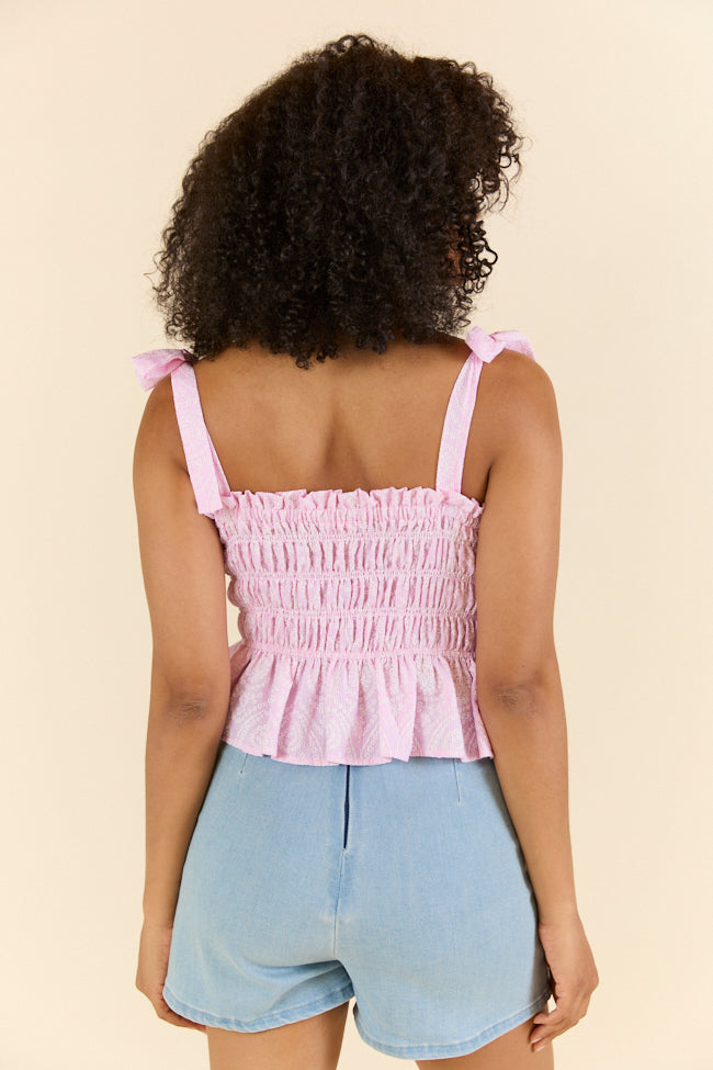 Pink Meadows Floral Cinched Tie Strap Tank FINAL SALE-Sunny Prom