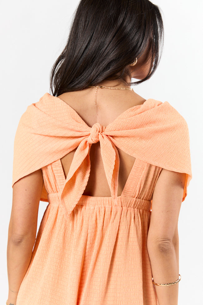 I Want A Creamsicle Textured Solid Romper-Sunny Prom
