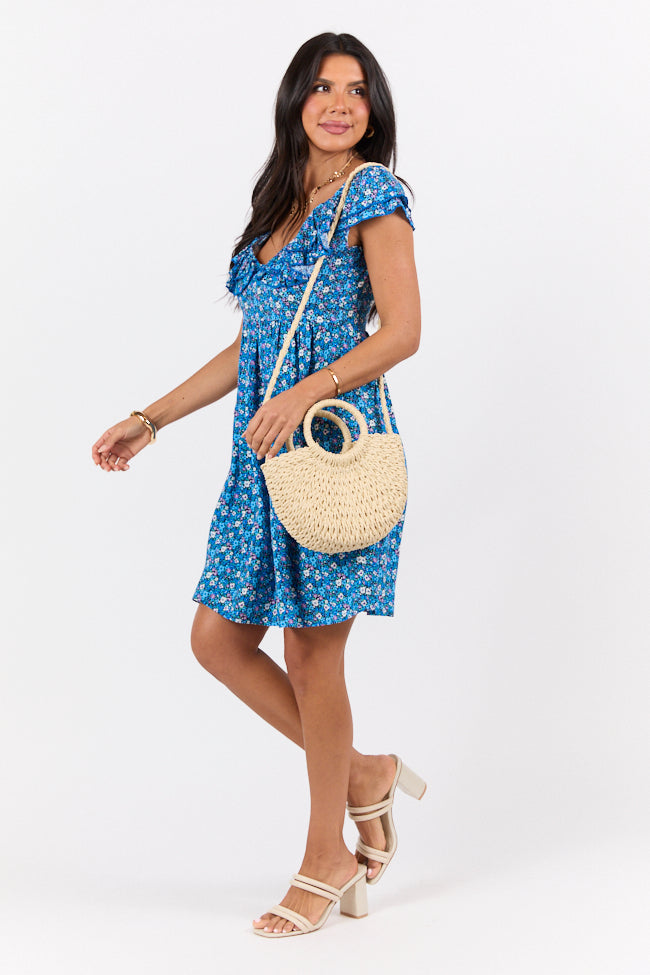 Blooming Blues Floral Mini Dress SALE-Sunny Prom