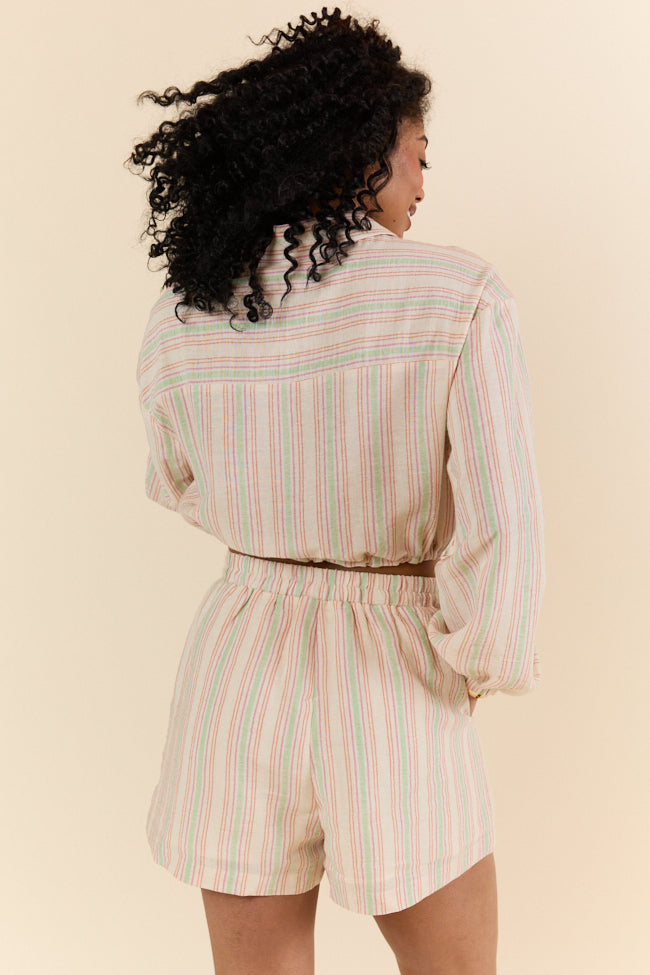 Dream Destination Striped Long Sleeve Top and Shorts Set FINAL SALE-Sunny Prom