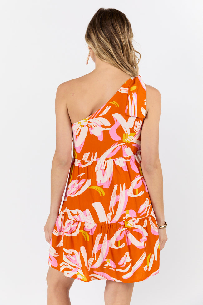 Walking On Sunshine Floral Printed One Shoulder Dress FINAL SALE-Sunny Prom