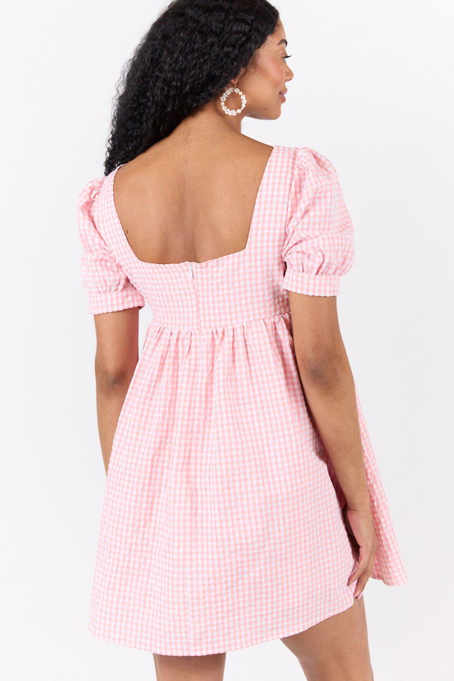 Strawberry Fields Pink Gingham Mini Dress SALE-Sunny Prom
