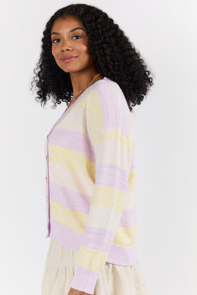 Simple Request Purple Multi Striped Cardigan FINAL SALE-Sunny Prom