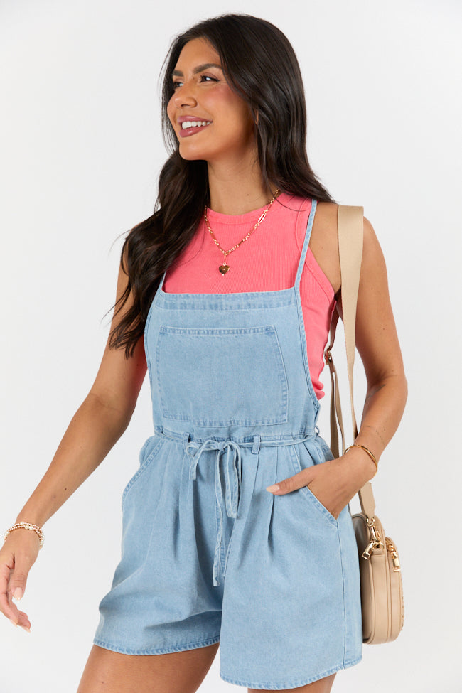 Better Perspective Blue Chambray Pull On Romper SALE-Sunny Prom