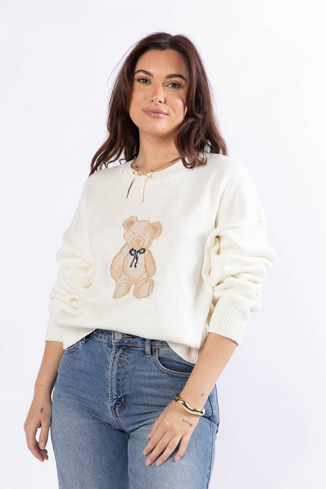 Too Much To Bear Ivory Sweater FINAL SALE-Sunny Prom