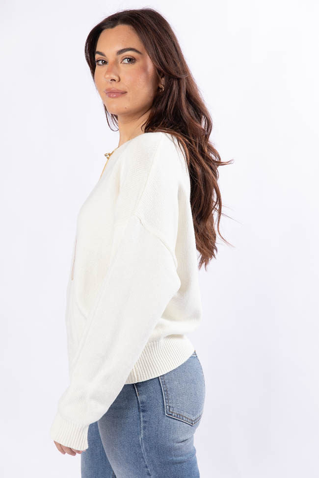 Too Much To Bear Ivory Sweater FINAL SALE-Sunny Prom