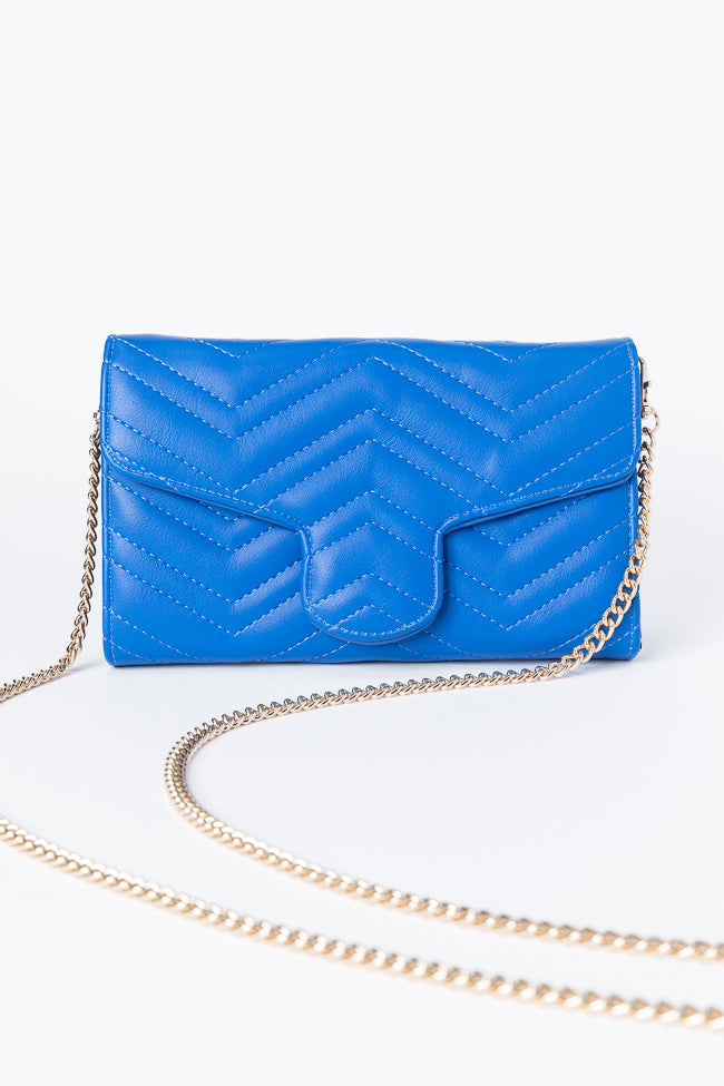 Blue Chevron Crossbody Purse SALE-Sunny Prom