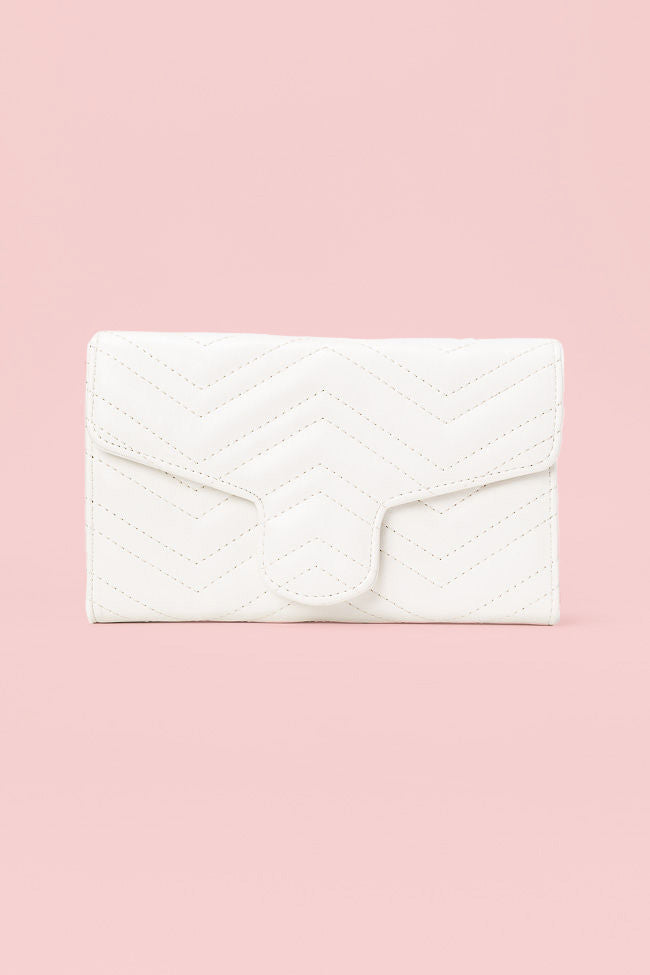 White Chevron Crossbody Purse FINAL SALE-Sunny Prom
