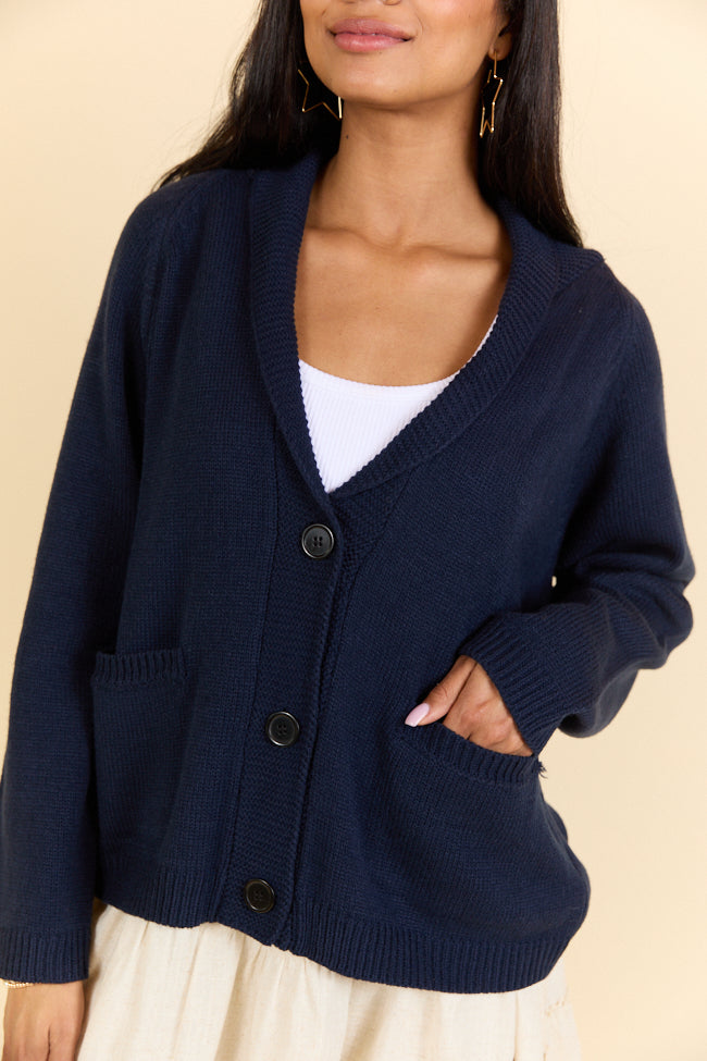 Patriot's Pride Navy Flag Embroidered Cardigan FINAL SALE-Sunny Prom