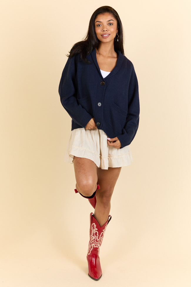 Patriot's Pride Navy Flag Embroidered Cardigan FINAL SALE-Sunny Prom