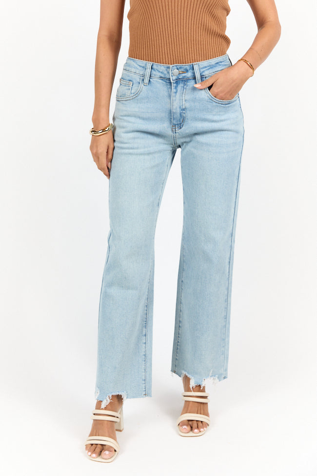 Lily Medium Wash Floral Embroidered Crop Relaxed Jeans FINAL SALE-Sunny Prom