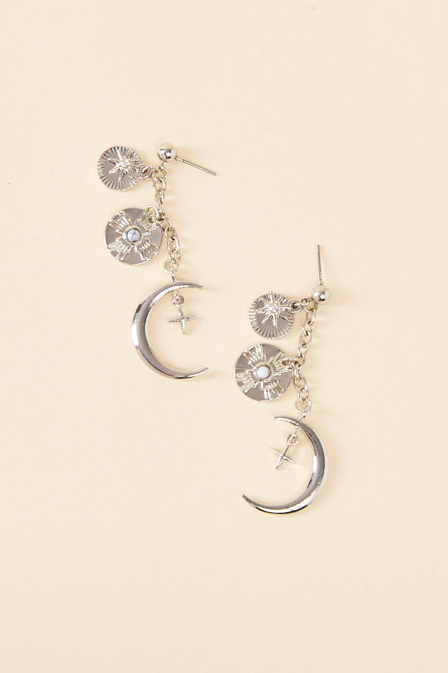 Celestial Charm Silver Earrings SALE-Sunny Prom