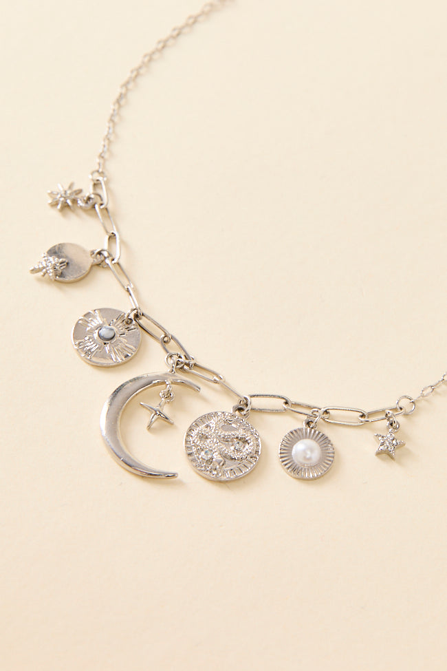 Celestial Charm Silver Necklace SALE-Sunny Prom